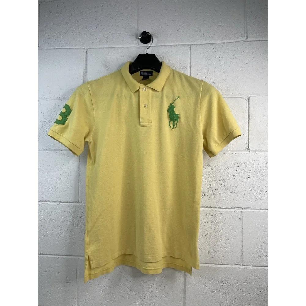 Polo By Ralph Lauren Polo Shirt Mens Yellow Embroidered Big Pony‎ Logo XL